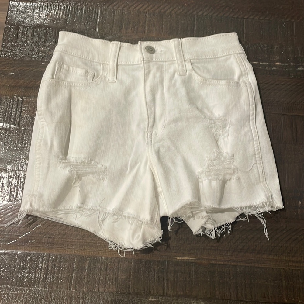 Hollister white jean shorts